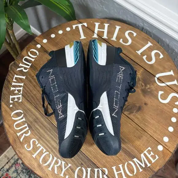 Nike Men's Navy Teal Gold Athletic Running Shoes - Picture 7 of 12